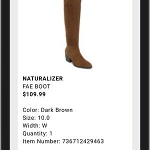 Naturalizer Fae Boot - Tall Brown Boot